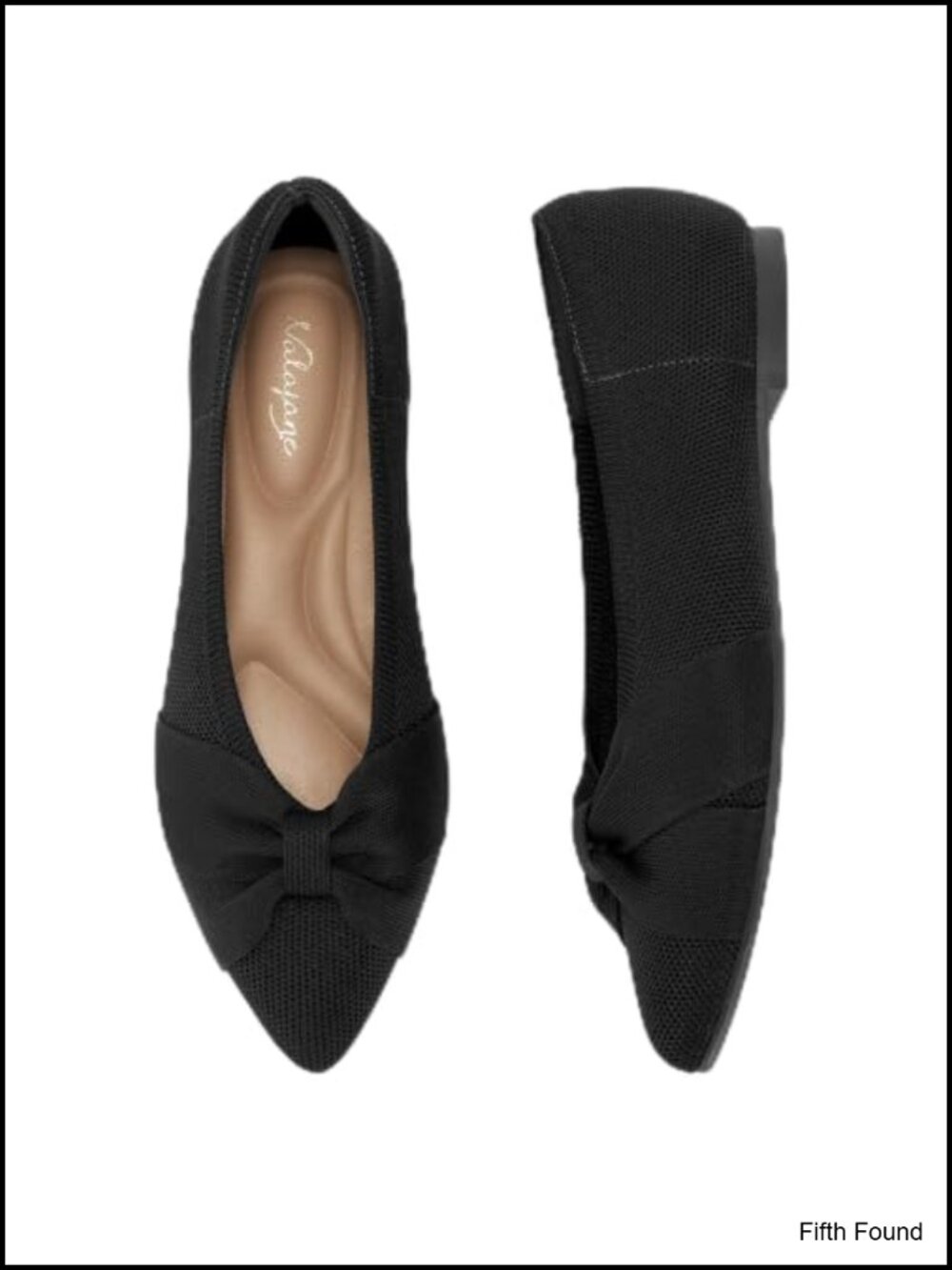 Pointed Toe Flats Women Comfortable Dressy Ballet Bow Memory Foam Slip-On Shoes